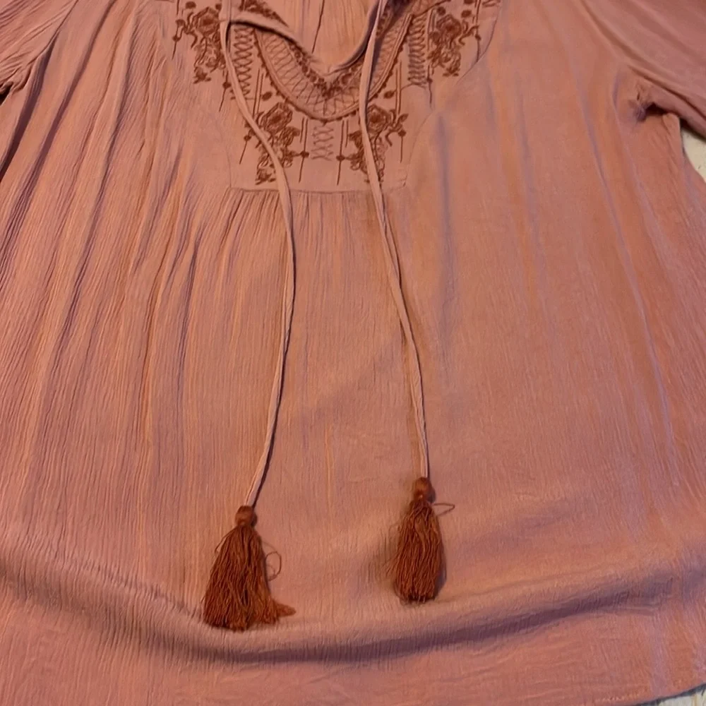 Knox Rose Pink Tie Front Embellished Blouse - Picture 4 of 7